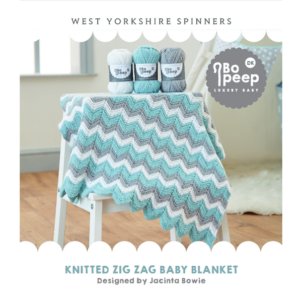 Zig zag Baby Blanket Knitting Pattern | WYS Bo Peep DK Knitting Yarn WYS58990 | Digital Download - Main Image