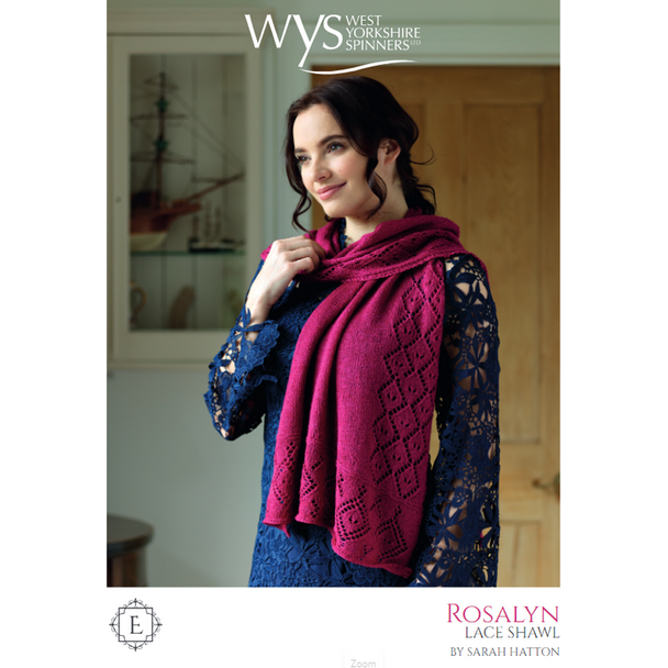 Rosalyn shawl Knitting Pattern | Exquisite Lace Knitting Yarn WYS55998 | Digital Download - Main Image