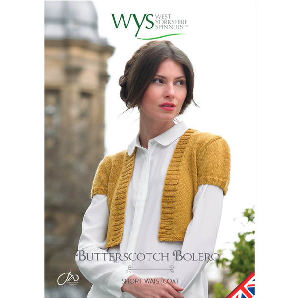 Butterscotch Bolero Knitting Pattern | Bluefaced Leicester Knitting Yarn WYS05996 | Free Digital Download - Main Image