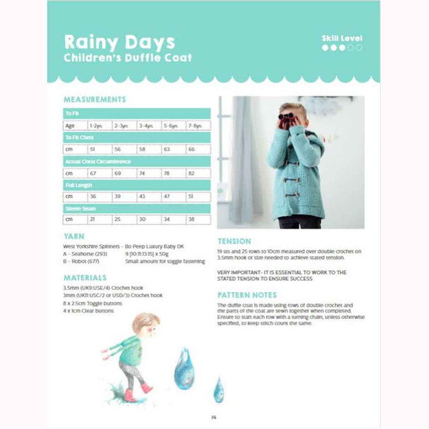 Rainy Days Duffle Coat Knitting Pattern | WYS Bo Peep DK Knitting Yarn DBP0099 | Digital Download - Pattern 2