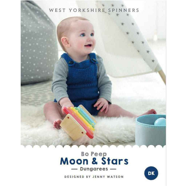 Moon & Stars Dungarees Cover Knitting Pattern | WYS Bo Peep DK Knitting Yarn DBP0110 | Digital Download-Main Image