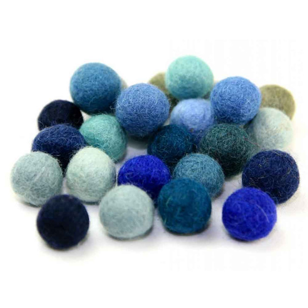 Habico Felt Balls - Blue