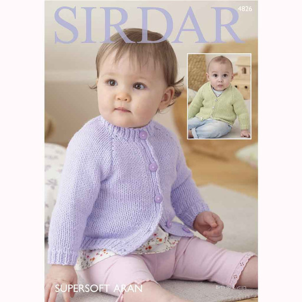 Baby's Cardigans Knitting Pattern | Sirdar Supersoft Aran 4826 | Digital Download - Main Image