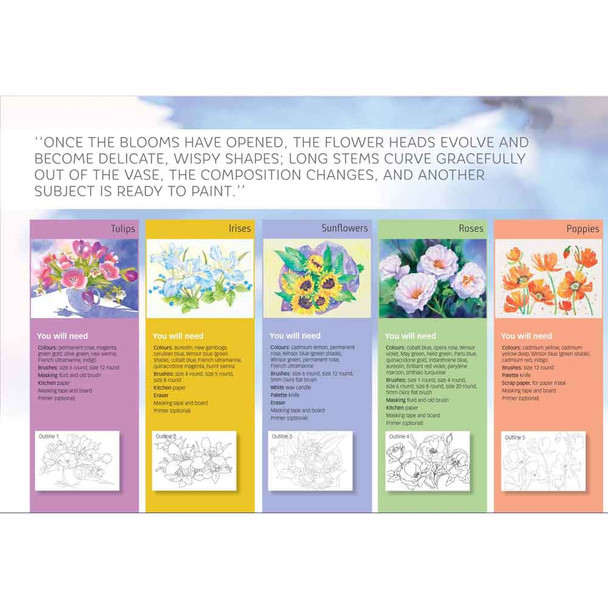 Paint Pad Poster Book | Flowers Book - Content