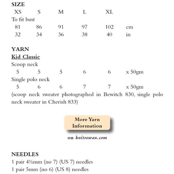 Rowan Charlotte Women Knitting Pattern using Kid Classic | Digital Download (ROWEB-02546) - Pattern Table