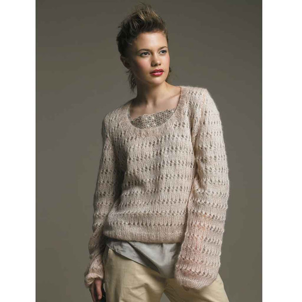 Rowan Lucetta Womens Sweater/Jumper Knitting Pattern in Kidsilk Haze | Digital Download (ROWEB-02588) - Main Image