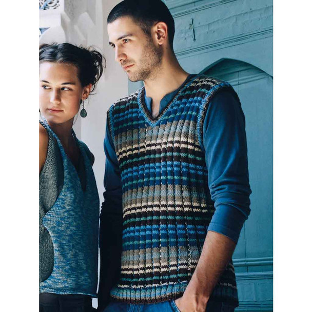 Rowan Xavier Mens Vest Knitting Pattern in Handknit Cotton | Digital Download (ROWEB-02592) - Main Image