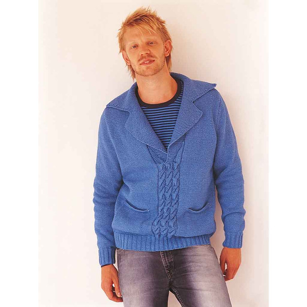 Rowan Denver Mens Sweater/Jumper Knitting Pattern in Original Denim | Digital Download (ROWEB-02599) - Main Image