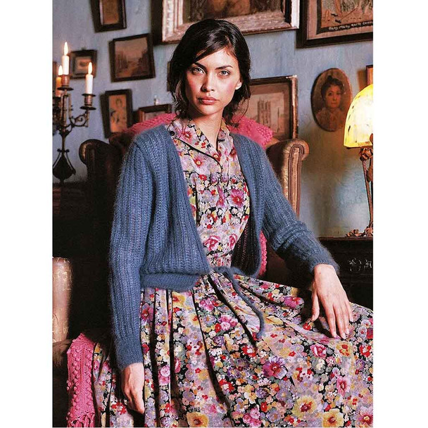 Rowan Faye Womens Cardigan Knitting Pattern in Kidsilk Haze | Digital Download (ROWEB-OC026-6) - Main Image