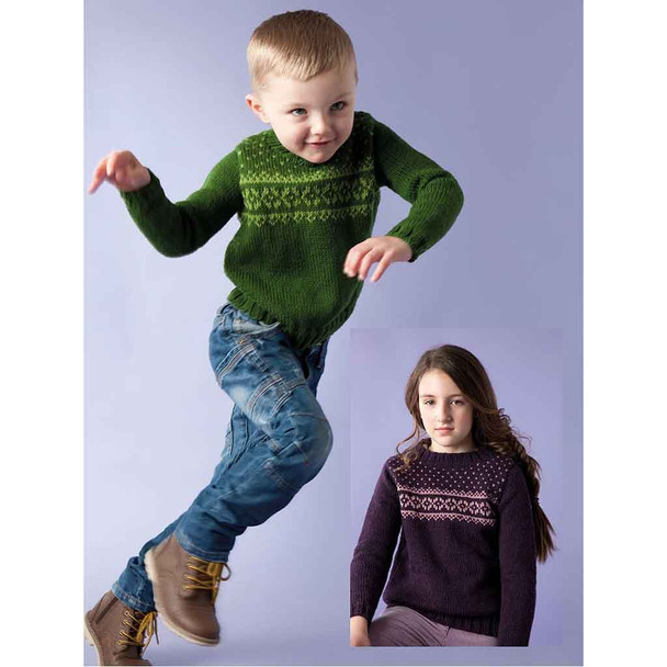 Rowan Austin Children & Baby Sweater/Jumper Knitting Pattern in Pure Wool Worsted | Digital Download (ROWEB-02636) - Main Image