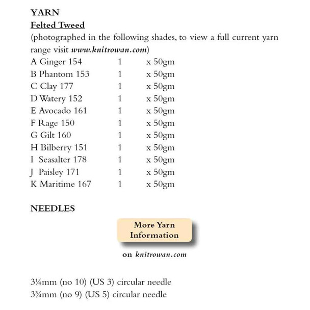 Rowan Lidiya Scarf Accessories Knitting Pattern using Felted Tweed DK | Digital Download (ROWEB-00732) - Pattern Table