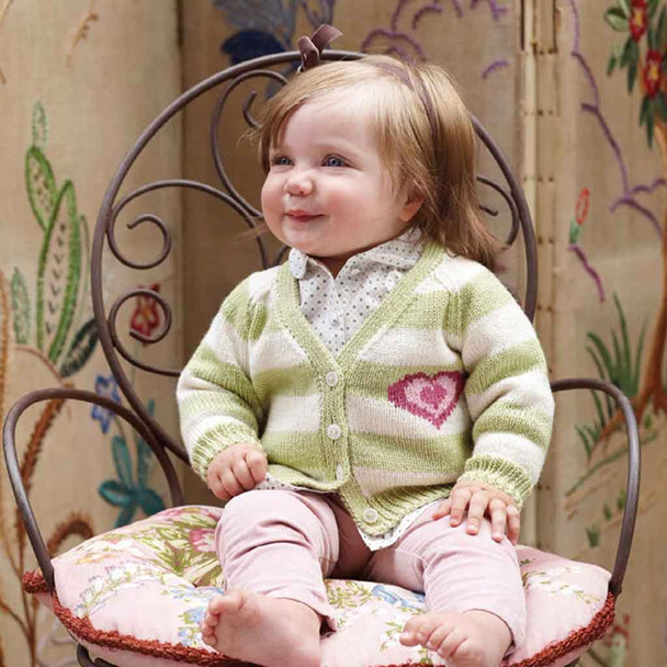 Rowan Sweetheart Children & Baby Cardigan Knitting Pattern using Wool Cotton 4 Ply | Digital Download (ZB111-02770) - Main Image