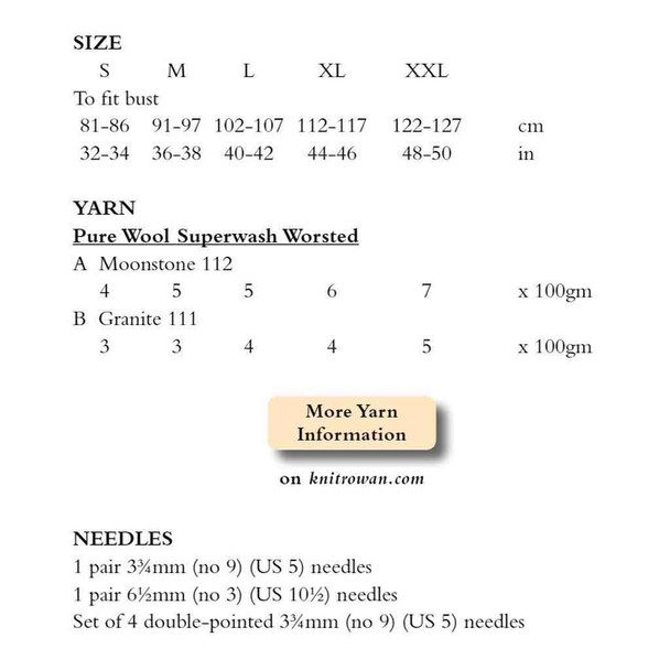 Rowan Shona Women Sweater Knitting Pattern using Pure Wool Worsted | Digital Download (ROWEB-02763) - Pattern Table