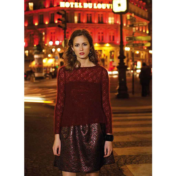 Rowan Burgundy Women Jumper/Sweater Knitting Pattern using Kidsilk Haze | Digital Download (ROWEB-01305) - Main Image