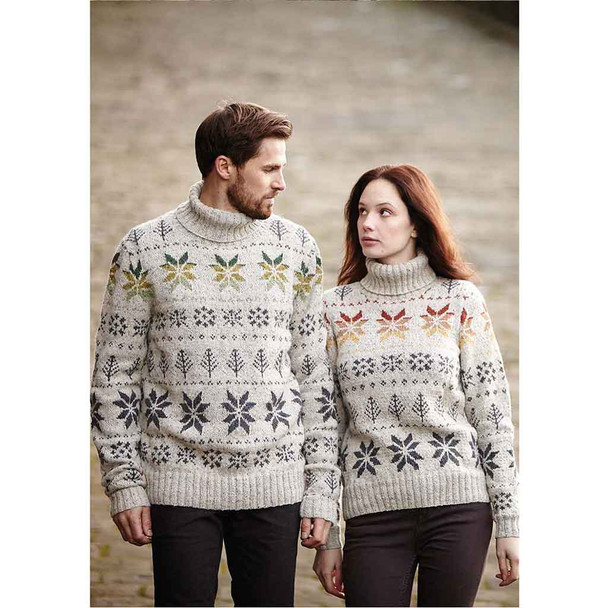 Rowan Tidings Unisex Sweater Knitting Pattern using Felted Tweed | Digital Download (ROWEB-03350) - Main Image