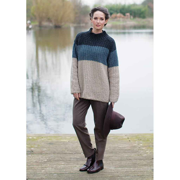 Rowan Lang Womens Sweater Knitting Pattern using Cashmere Tweed | Digital Download (ZB228-00004) - Main Image