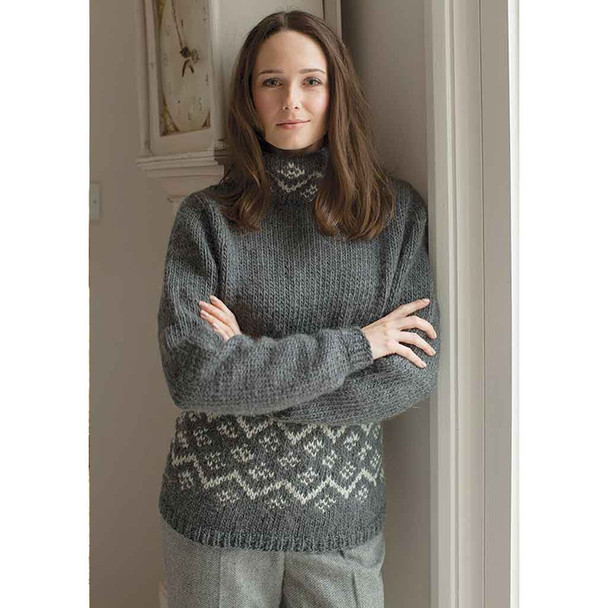 Rowan Nieve Womens Sweater Knitting Pattern using Cocoon | Digital Download (ZB222-00004) - Main Image