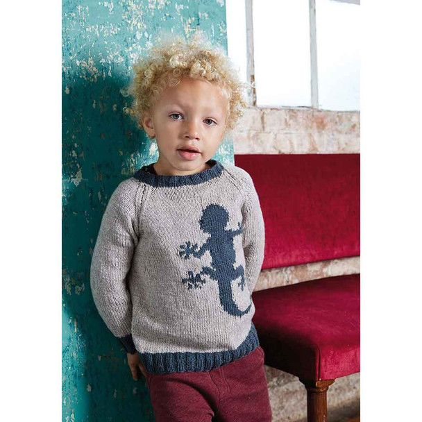 Rowan Newt Children Sweater Knitting Pattern using Softyak DK | Digital Download (ZB230-00008) - Main Image