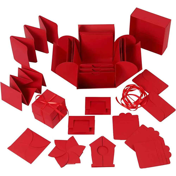 Explosion Box with Central Box | Red | Creativ Company - Main Image