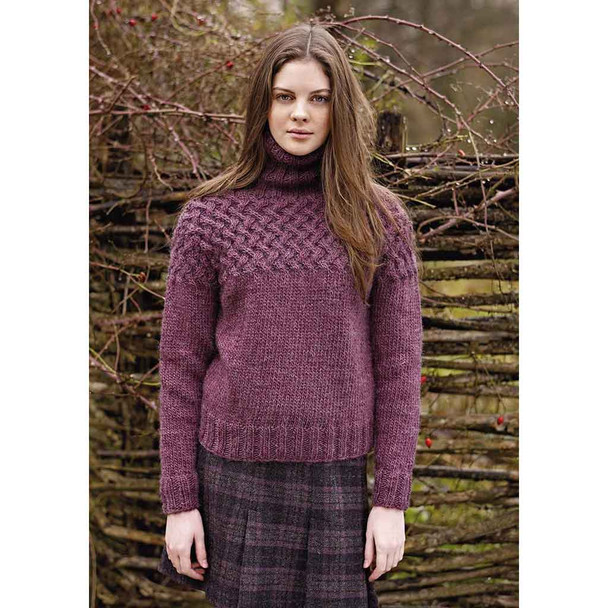 Rowan Wye Womens Sweater Knitting Pattern using Cocoon | Digital Download (ZB144-00009) - Main Image