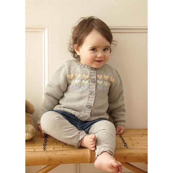 Rowan Cria Baby Cardigan Knitting Pattern using Super Fine Merino 4ply | Digital Download (ZB186-00001) - Main Image