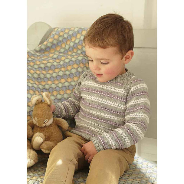 Rowan Hatching Baby Sweater Knitting Pattern using Super Fine Merino 4ply | Digital Download (ZB186-00008) - Main Image