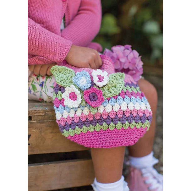 Rowan Flower Carry Bag Childrens Accessories Crochet Pattern using Handknit Cotton | Digital Download (ZB203-00004) - Main Image
