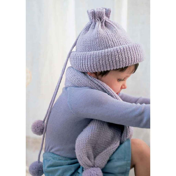 Rowan Fudge Hat & Scarf Childrens Accessories Knitting Pattern using Baby Merino Silk DK | Digital Download (ROWEB-01113-0007) - Main Image