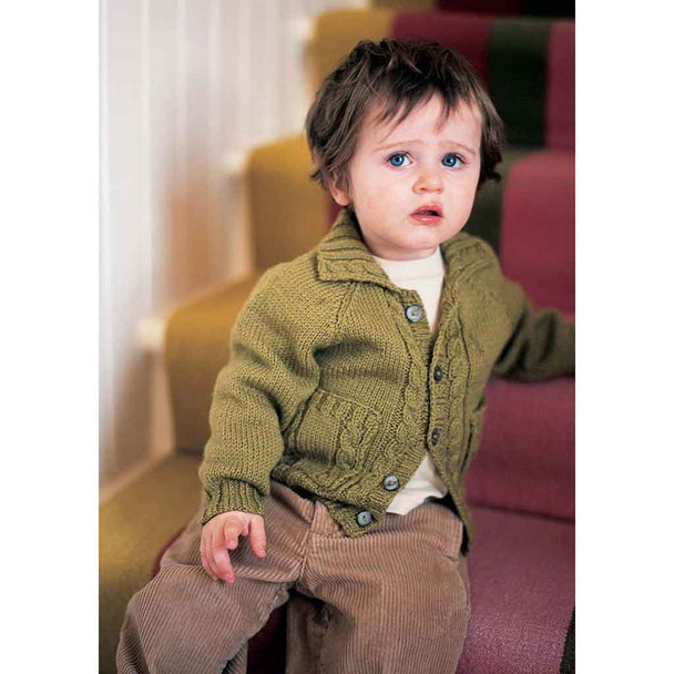 Rowan Walnut Childrens Cardigan Knitting Pattern using Baby Merino Silk DK | Digital Download (ROWEB-01113-0012) - Main Image