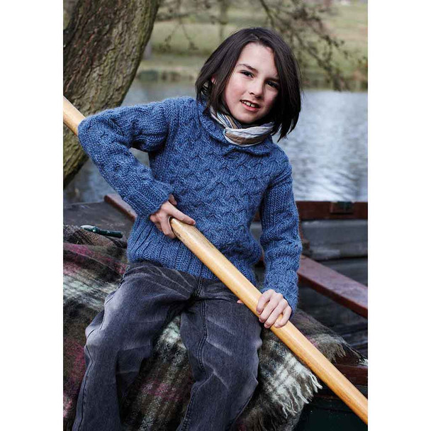 Rowan Reggie Childrens Sweater Knitting Pattern using Cocoon | Digital Download (ZB95-00016) - Main Image