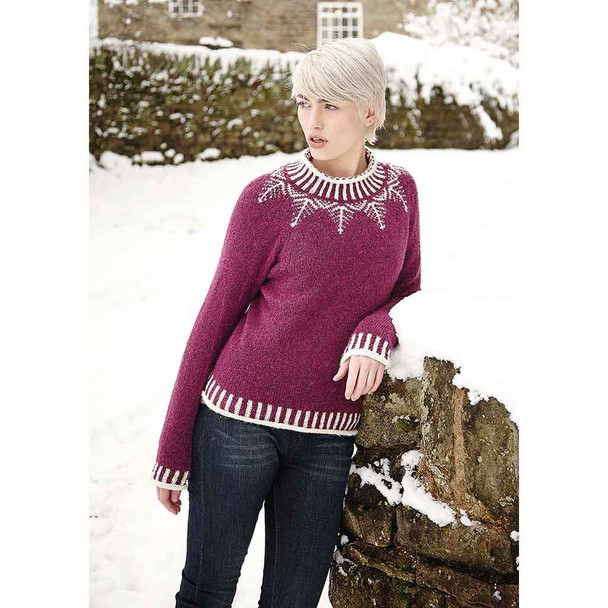 Rowan Etherow Womens Sweater Knitting Pattern using Alpaca Merino DK | Digital Download (ZB179-00002) - Main Image