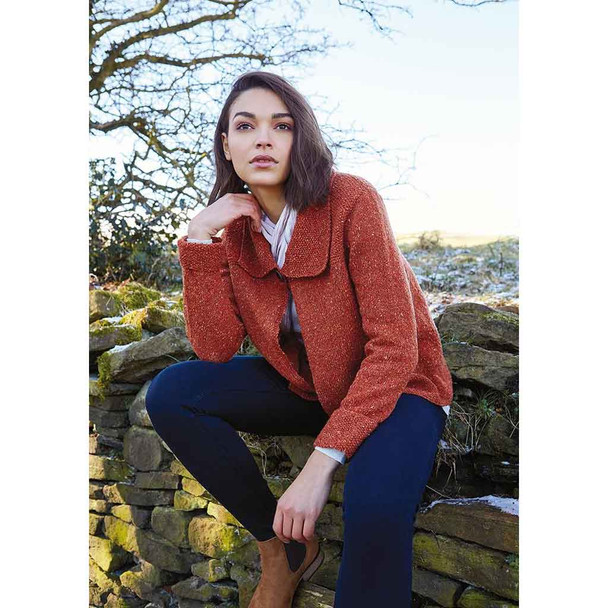 Rowan Airton Ladies Cardigan Knitting Pattern using Valley Tweed | Digital Download (ZB242-00001) - Main Image