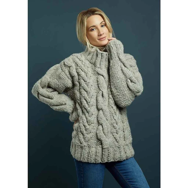 Rowan Georgia Ladies Sweater Knitting Pattern using Brushed Fleece | Digital Download (ZB241-00004) - Main Image