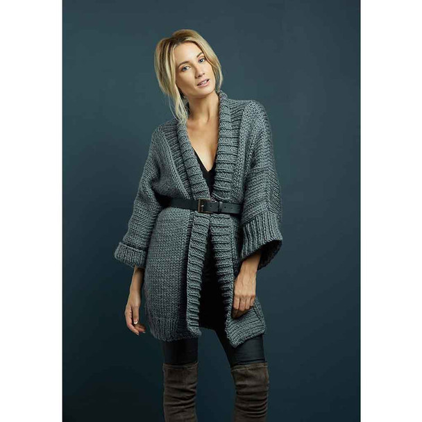 Rowan Lara Ladies Cardigan Knitting Pattern using Big Wool | Digital Download (ZB241-00007) - Main Image
