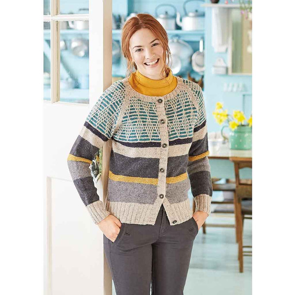 Rowan Gaudie Ladies Cardigan Knitting Pattern using Felted Tweed | Digital Download (ZB239-00006) - Main Image