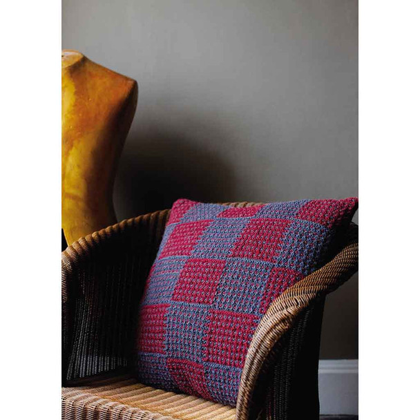 Rowan Check Mate Cushion Accessories Knitting Pattern using Felted Tweed Aran | Digital Download (ZB240-00002) - Main Image