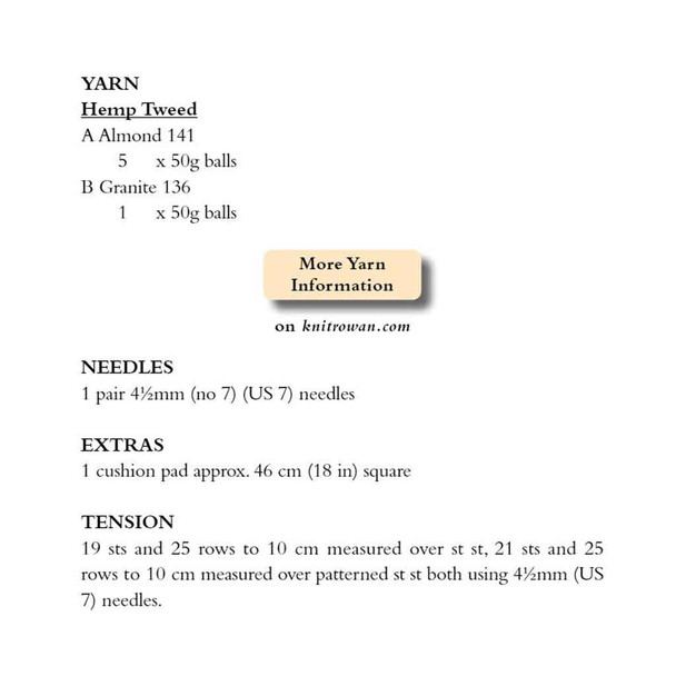 Rowan Oswald Owl Cushion Accessories Knitting Pattern using Hemp Tweed | Digital Download (ZB240-00006) - Pattern Table