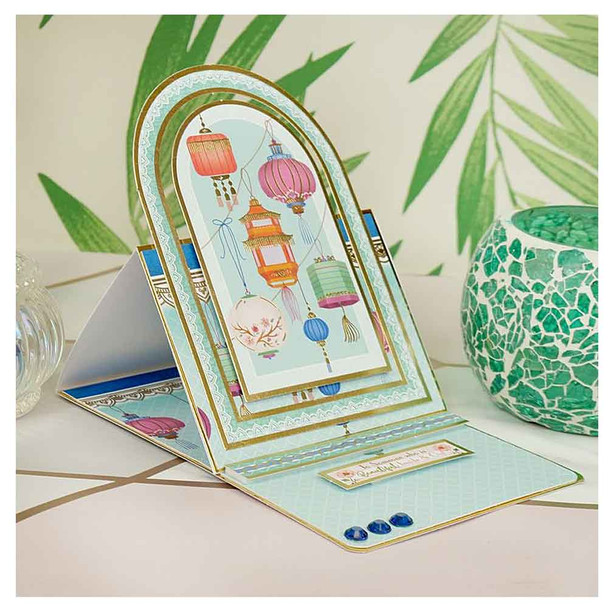 A sample card made from the Eastern Charm Luxury Topper Set