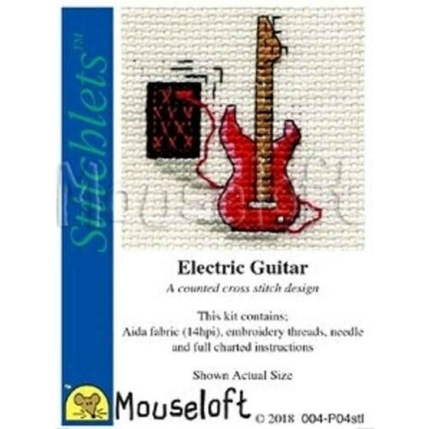 Mouseloft Stitchlets Mini Cross Stitch Kits | Electric Guitar