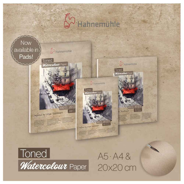 Hahnemuhle Toned Watercolour Pads | Beige, Various Sizes - Main Image