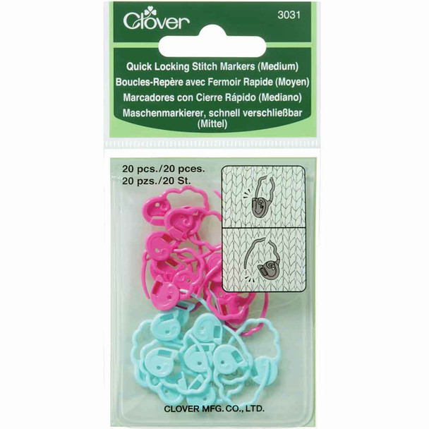 Clover Quick Locking Stitch Holders | Medium | 20 pcs - Main Image