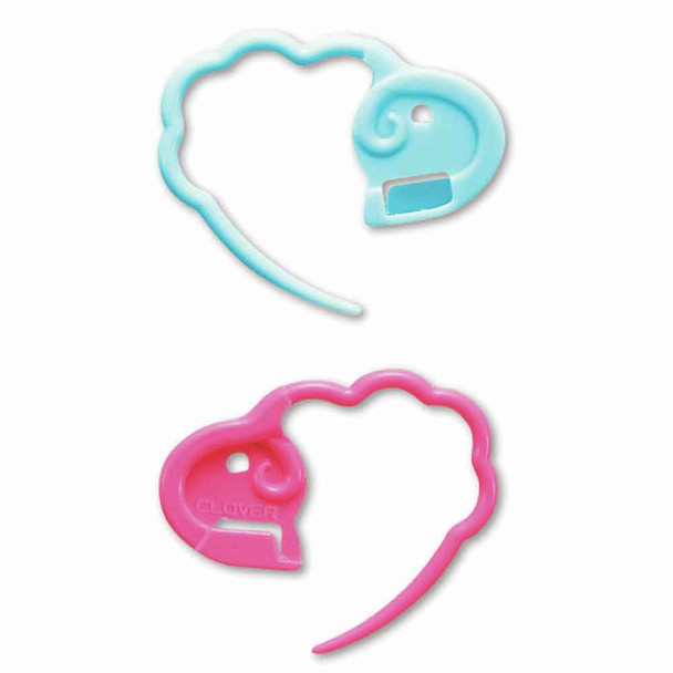 Clover Quick Locking Stitch Holders - Blue/Pink