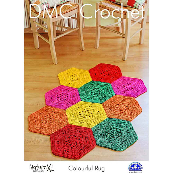 DMC Home Colourful Rug Crochet Pattern using Natura XL Just Cotton
