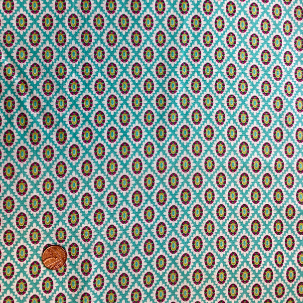 Love and Joy | Dena Designs | Freedom Fabric | Flower Dot Blue | PWDF159AQUAX | 1m REMNANT FABRIC