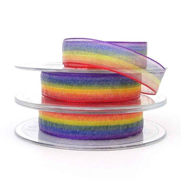 Rainbow Sheer Ribbons | Berisford | Various Widths