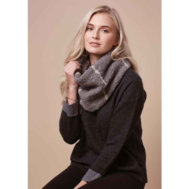 Rowan Striped Snood Womens Accessories Knitting Pattern using Cosy Merino | Digital Download (ZB244-00004) - Main Image