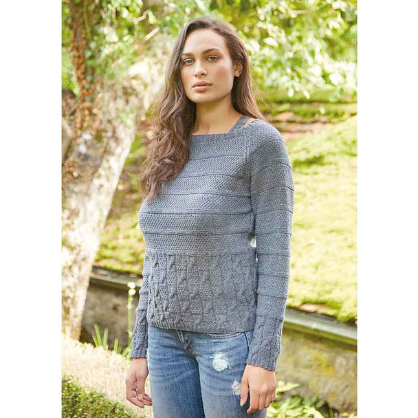 Rowan Hermia Womans Sweater Knitting Pattern using Denim Lace | Digital Download (ZB234-00001) - Main Image