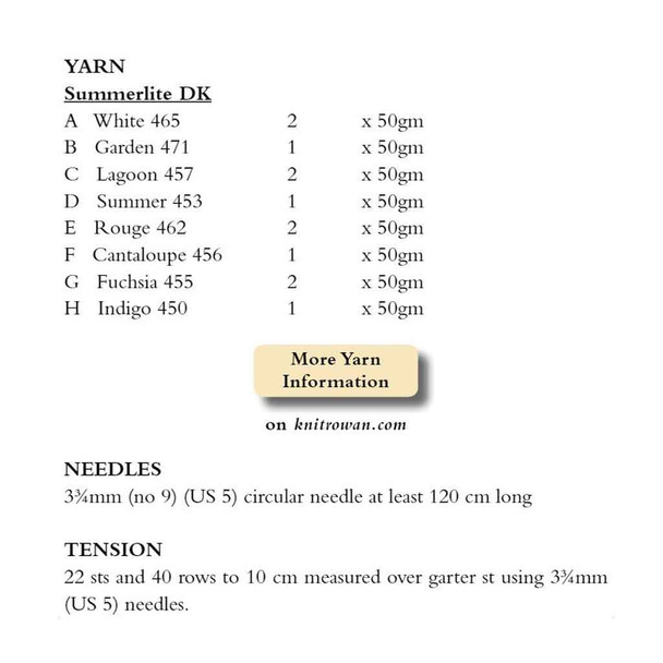 Rowan Ruff Womens Accessories Knitting Pattern using Summerlite DK | Digital Download (ZB248-00011) - Pattern Table
