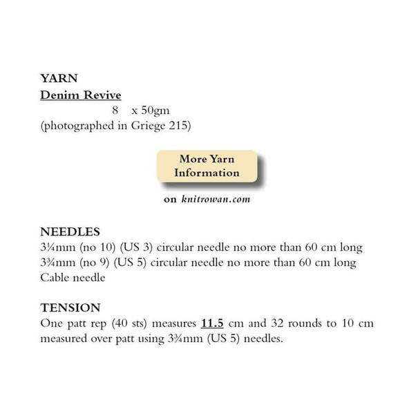 Rowan Waverly Mens Cowl Knitting Pattern using Denim Revive | Digital Download (ZB249-00014) - Pattern Table