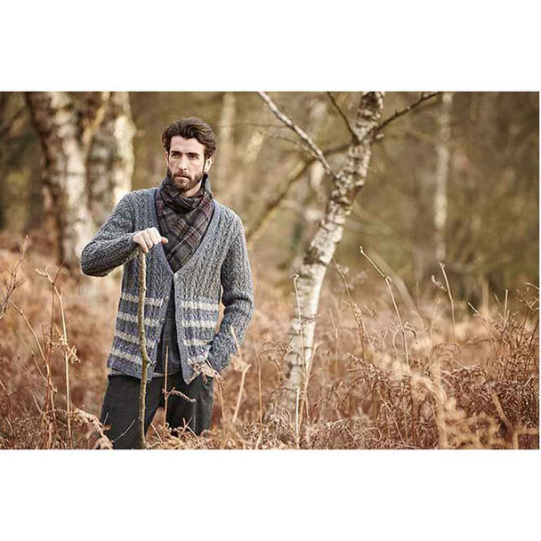 Rowan Wellara Mens Cardigan Knitting Pattern using Hemp Tweed | Digital Download (ZB180-00013) - Main Image